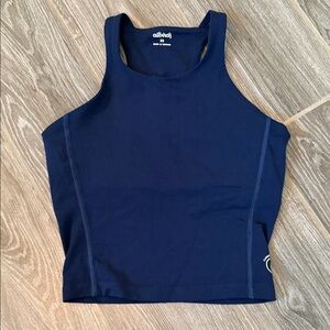 Allbirds Women's Navy cropped running Tank Top size XS extra small EUC